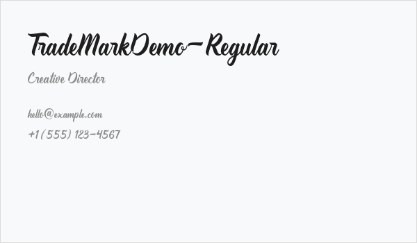 TradeMarkDemo-Regular Business Card