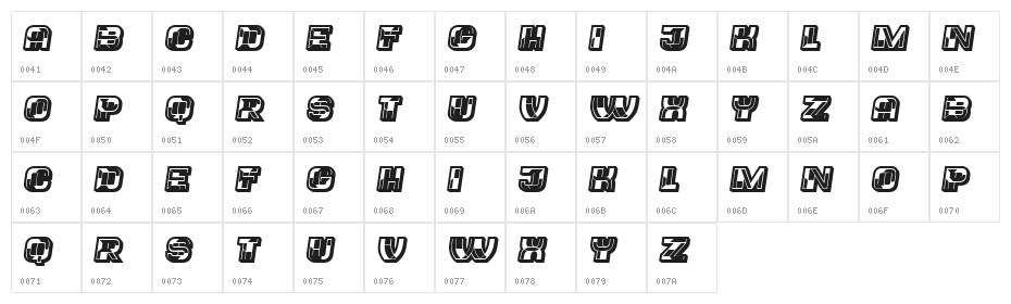 Trader Black Italic Character Map