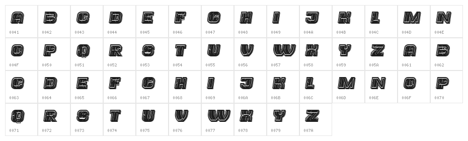 Trader College Filled Italic Character Map