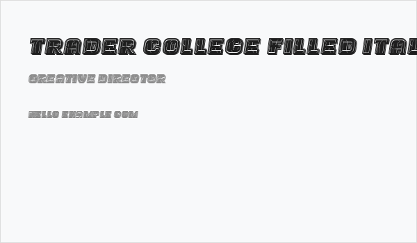 Trader College Filled Italic Business Card
