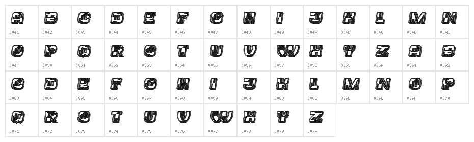Trader College Italic Character Map