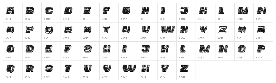 Trader Filled Italic Character Map