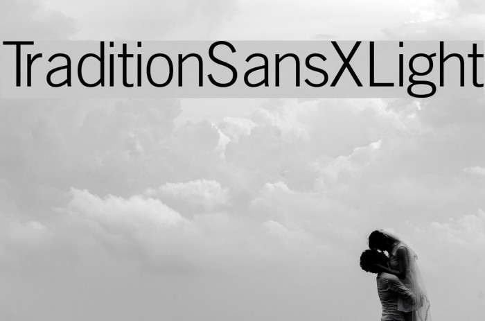 TraditionSansXLight Font examples