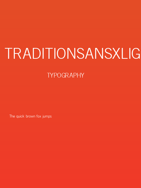 TraditionSansXLight Poster