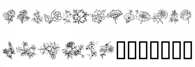 Traditional Floral Design III Шрифта ВЕРХНИЙ