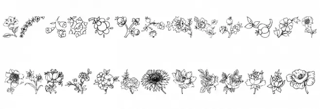Traditional Floral Design III フォント 小文字