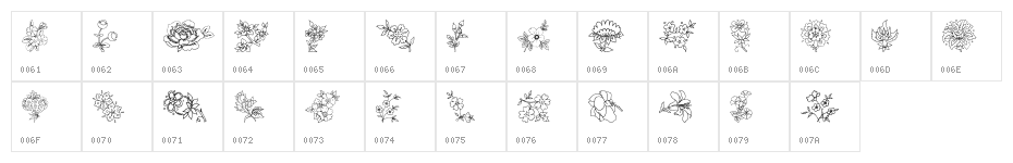 Traditional Floral Design II Character Map