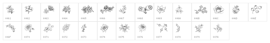 Traditional Floral Design Character Map