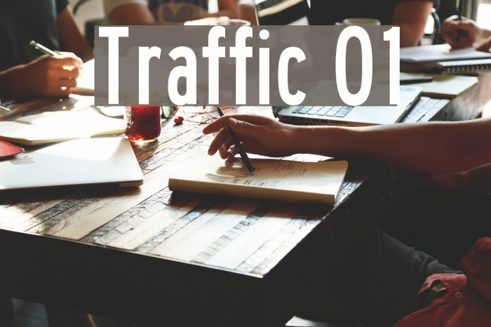 Traffic 01 Font examples