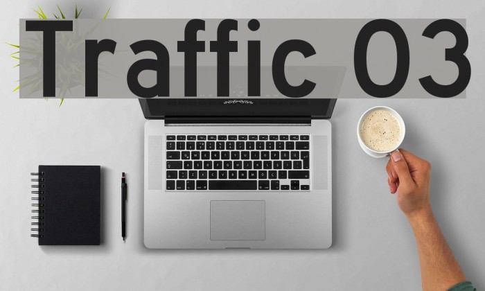 Traffic 03 Font examples