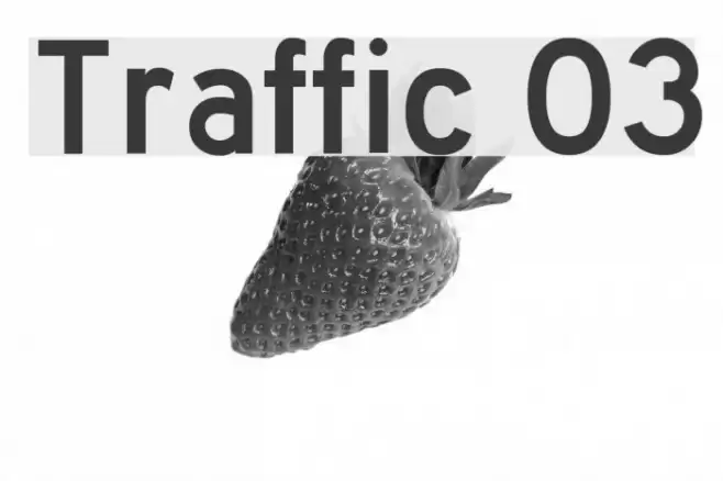 Traffic 03 Font examples