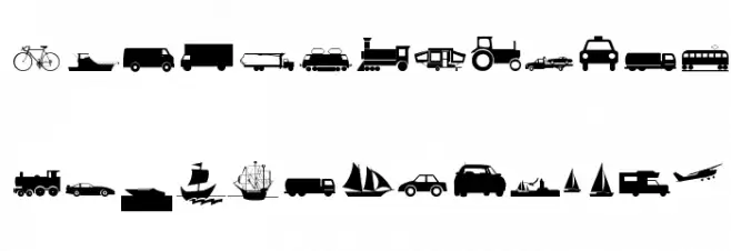 TrafficTransportations خط أحرف صغيرة