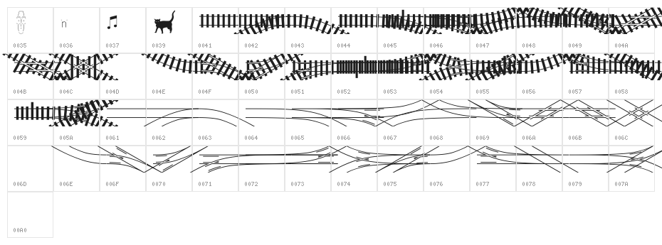 TrainTracks Character Map