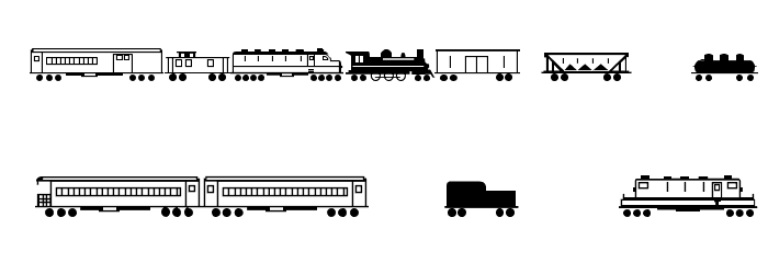 Trains Font LOWERCASE