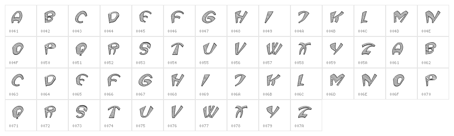 Trainspotter Italic Character Map