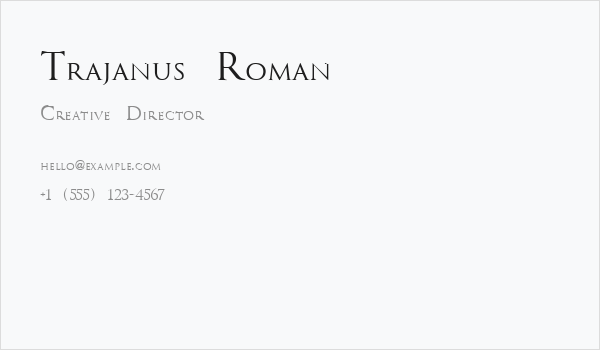 Trajanus Roman Business Card
