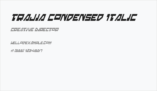 Trajia Condensed Italic Business Card
