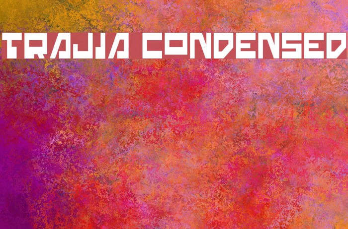 Trajia Condensed Шрифта examples