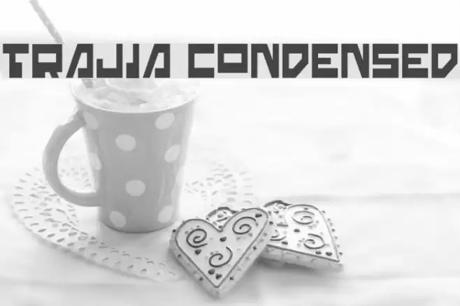 Trajia Condensed Шрифта examples