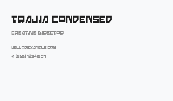 Trajia Condensed Business Card