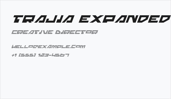 Trajia Expanded Italic Business Card
