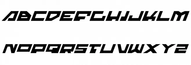 Trajia Expanded Italic Schriftart Kleinbuchstaben