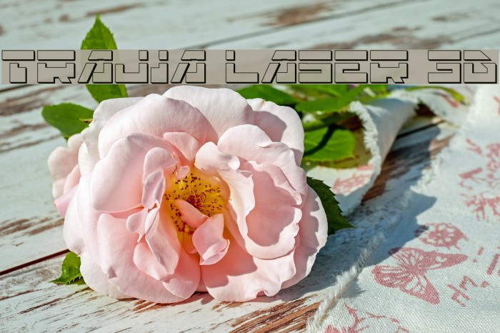Trajia Laser 3D Font examples
