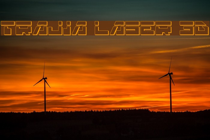 Trajia Laser 3D Font examples