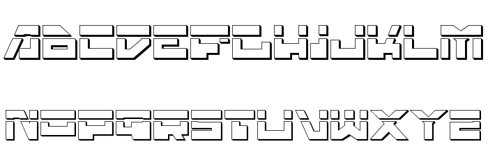 Trajia Laser 3D Font LOWERCASE