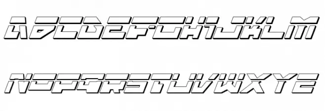 Trajia Laser Italic 3D 字体 大写