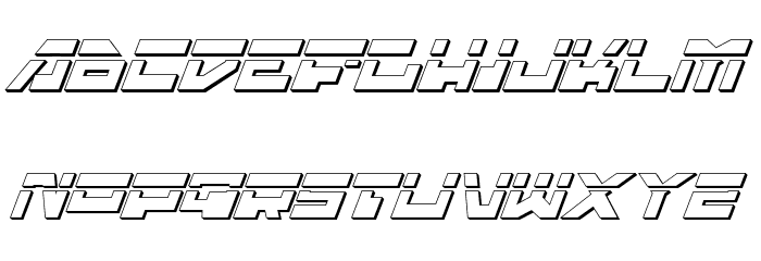 Trajia Laser Italic 3D Font LOWERCASE