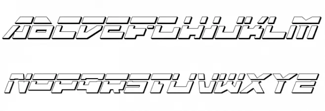 Trajia Laser Italic 3D फ़ॉन्ट लोअरकेस