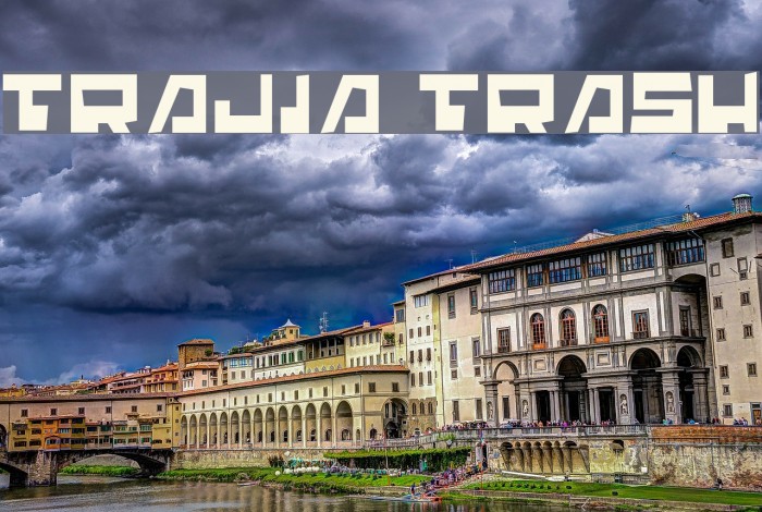 Trajia Trash Font examples