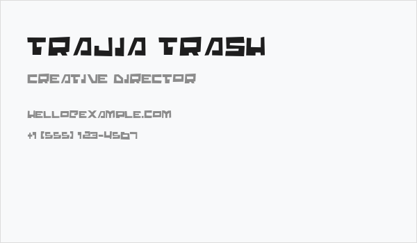 Trajia Trash Business Card