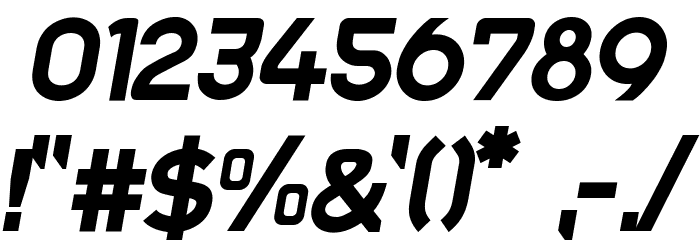 Trak-BoldItalic Font OTHER CHARS