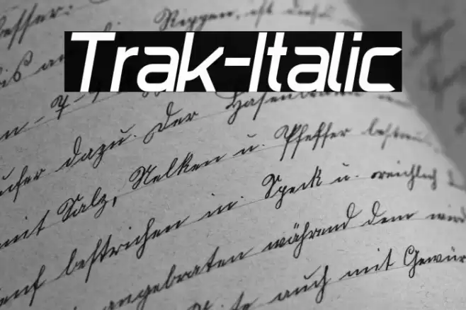Trak-Italic Font examples