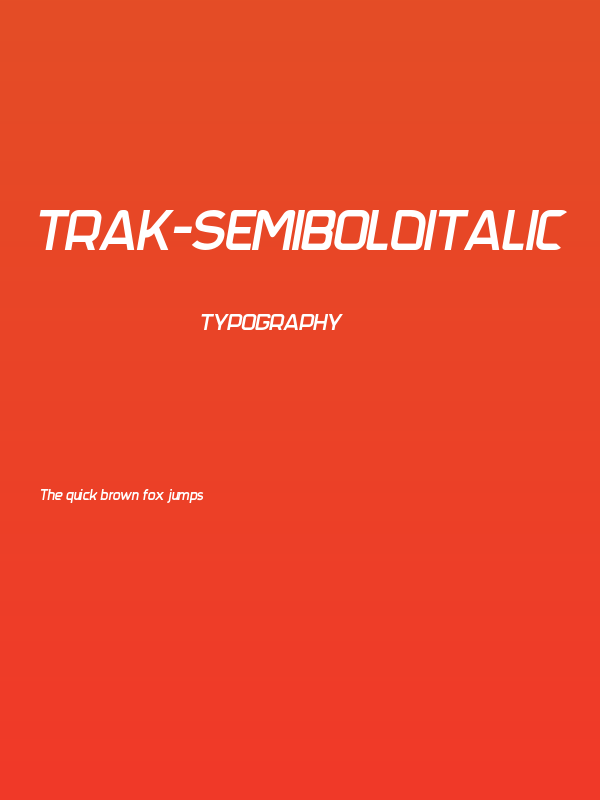 Trak-SemiBoldItalic Poster