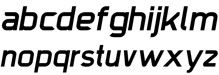 Trak-SemiBoldItalic Font LOWERCASE