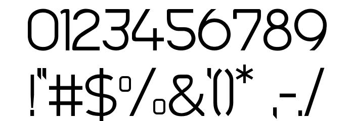 Trak-Thin Font OTHER CHARS
