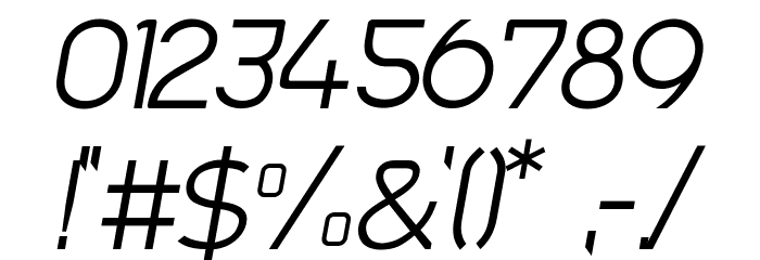 Trak-ThinItalic Font OTHER CHARS