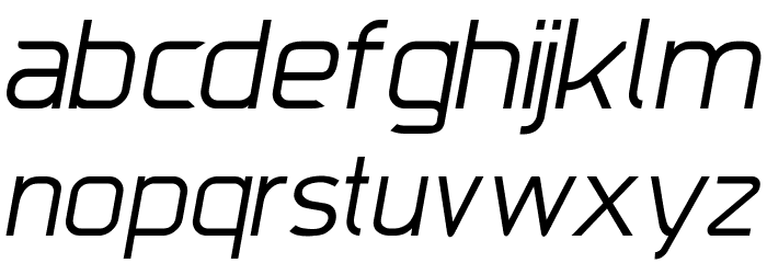 Trak-ThinItalic Font LOWERCASE