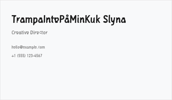 TrampaIntePåMinKuk Slyna Business Card