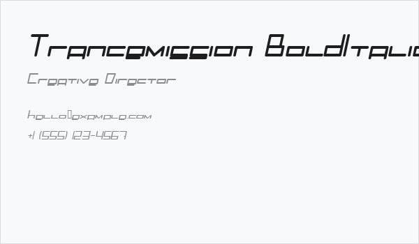 Trancemission BoldItalic Business Card
