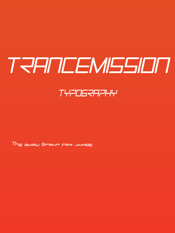 Trancemission BoldItalic Poster