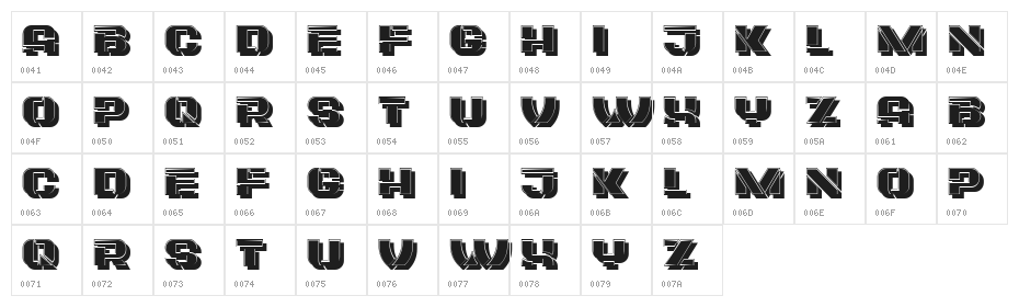 Tranchante Regular Character Map