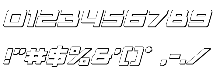 Trans-America 3D Italic Font OTHER CHARS