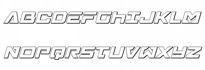 Trans-America 3D Italic फ़ॉन्ट अपरकेस