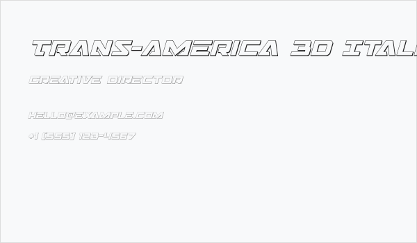 Trans-America 3D Italic Business Card