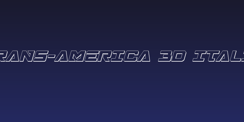 Trans-America 3D Italic Social Header