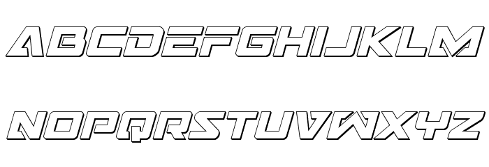 Trans-America 3D Italic Font LOWERCASE